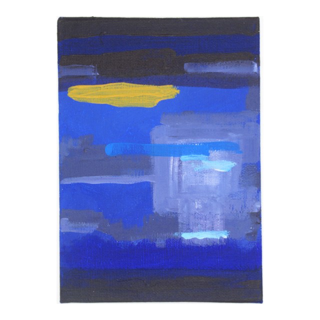 Untitled Study in Blue, acrylic paint on canvas board, 7x5inches, Jacob Broadhurst 2020