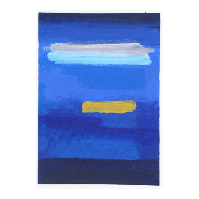 Untitled Study in Blue, acrylic paint on canvas board, 7x5inches, Jacob Broadhurst 2020